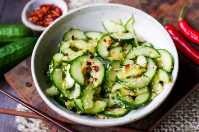 Rezept für Asiatischen Gurkensalat mit Sesam
