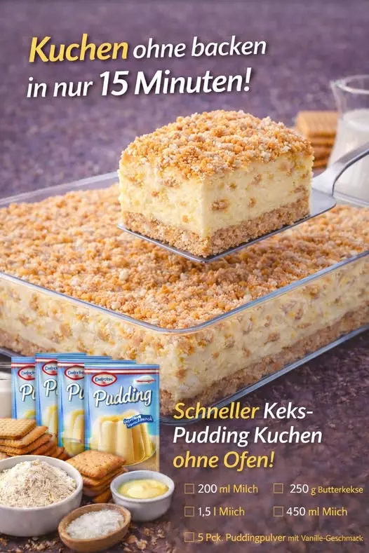 Köstlicher Kekskuchen ohne Backen in nur 15 Minuten