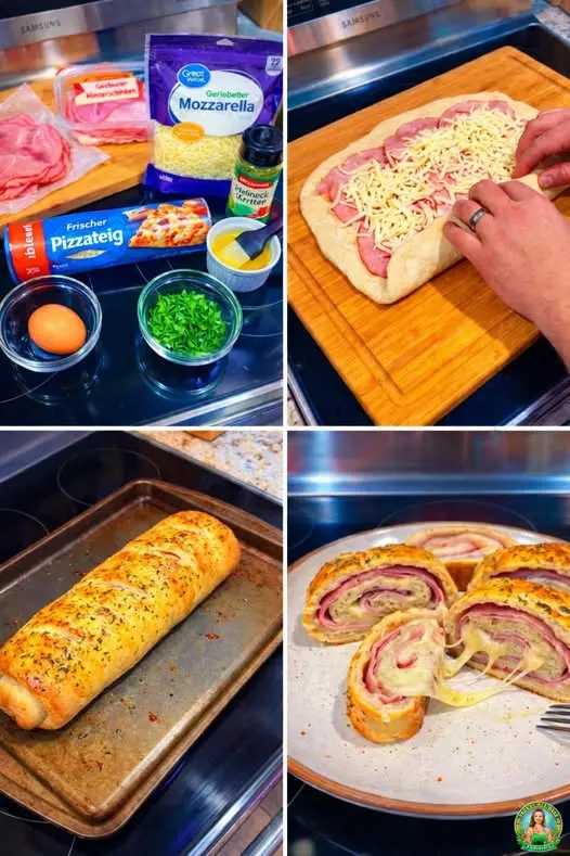 Köstliche Schinken-Käse-Pizzarolle: Ein Familienfavorit