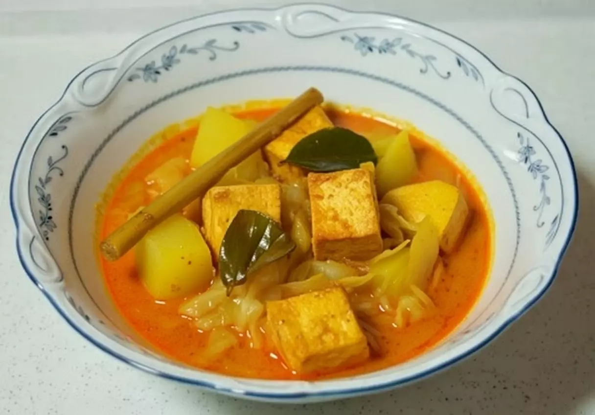 Schnelles veganes Tofu-Curry nach balinesischer Art aus dem Airfryer