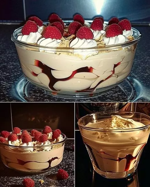 Cremige Baileys-Mascarpone-Nachspeise mit Sauerkirschen