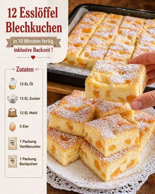 Blitzschneller Löffel-Blechkuchen in nur fünf Minuten