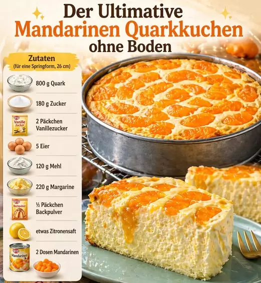 Köstlicher Mandarinen-Quarkkuchen: Ein schnelles Rezept für Genießer