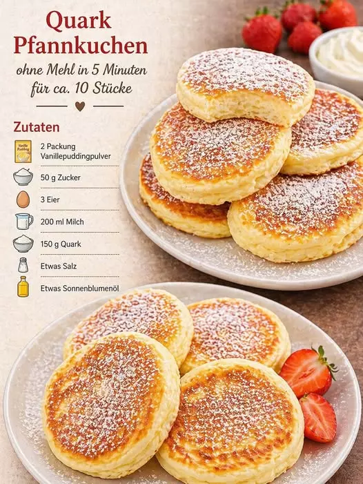 Blitzschnelle Quark-Puffer: Ein genussvolles Rezept ohne Mehl