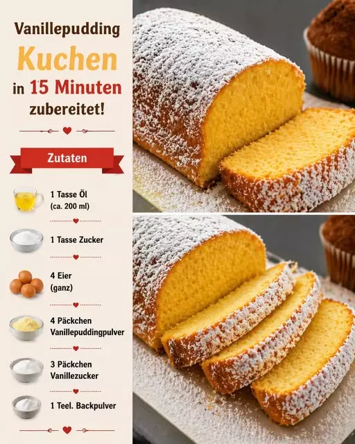 Omas Blitz-Vanillepuddingkuchen für das Wochenende