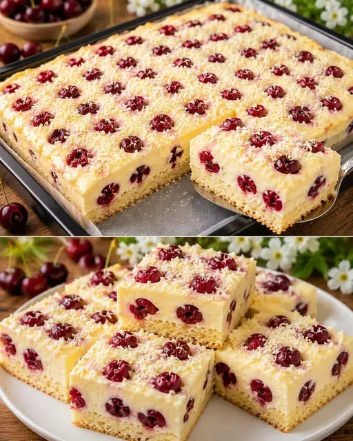 Kirsch-Vanillepudding-Wolkenkuchen: Ein leichtes und fruchtiges Backerlebnis