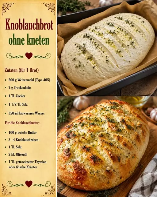 Einfaches Knoblauchbrot: Schnell & Lecker