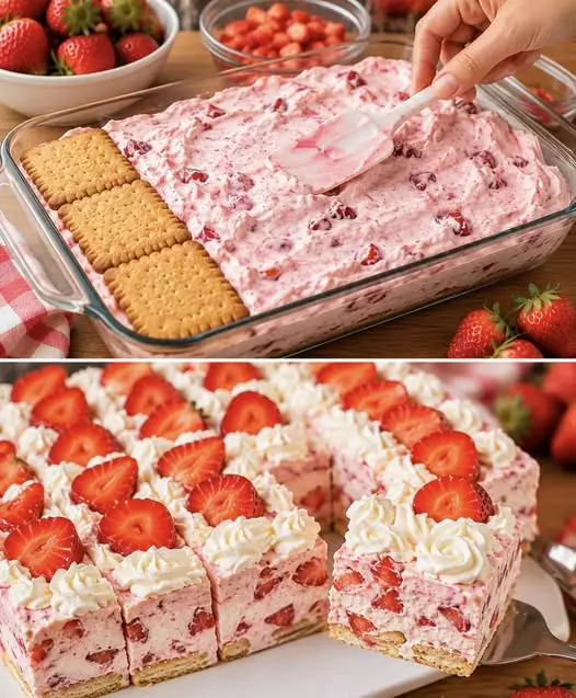 Köstliche Erdbeer-Keks-Torte ohne Backen in nur 15 Minuten