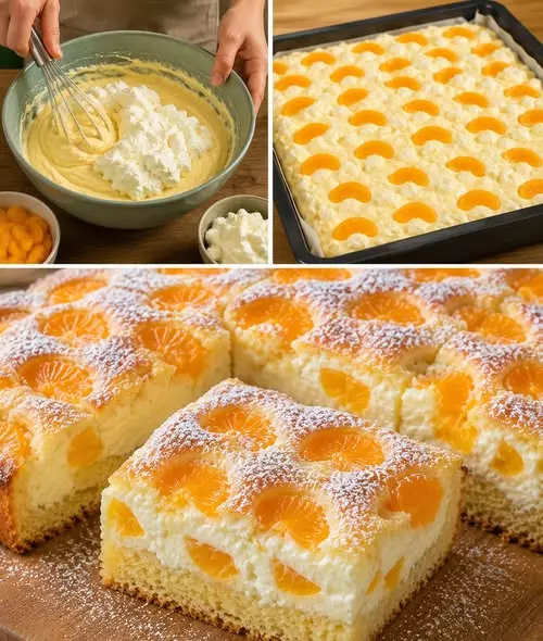 Blitzschneller Mandarinen-Sahne-Kuchen: Ein Blechkuchen-Traum in nur 10 Minuten
