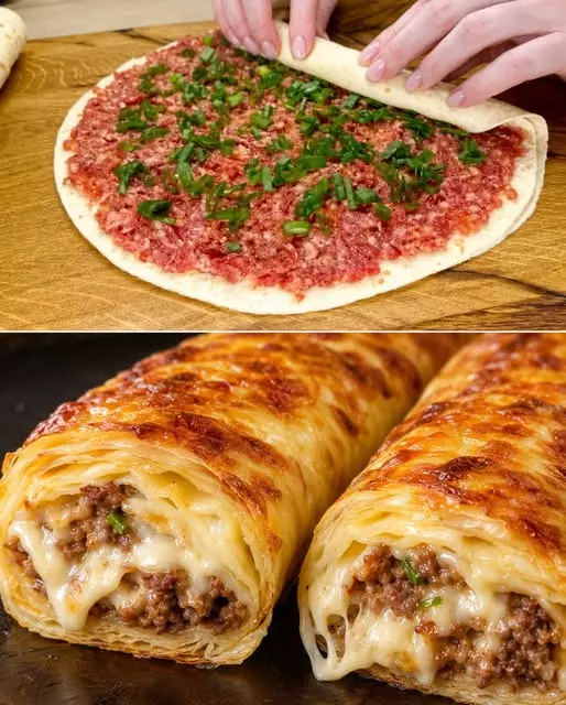Köstliche Cheeseburger-Blätterteigtaschen selbstgemacht