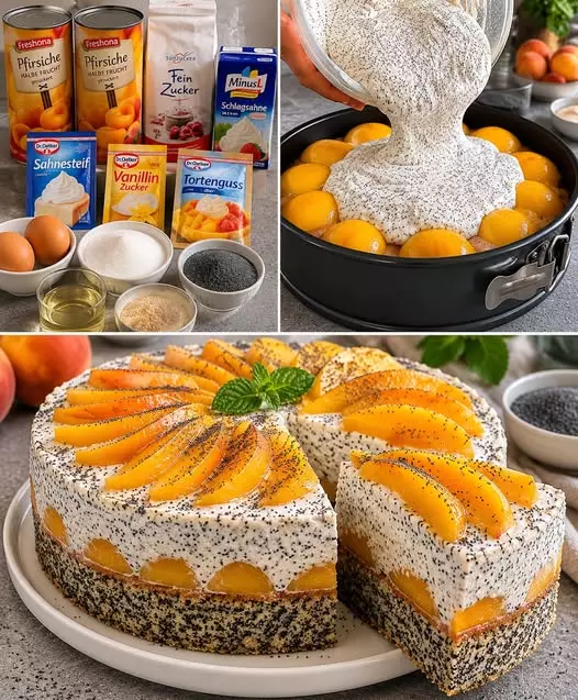Verlockende Pfirsich-Mohn-Torte: Ein himmlisches Rezept für besondere Anlässe