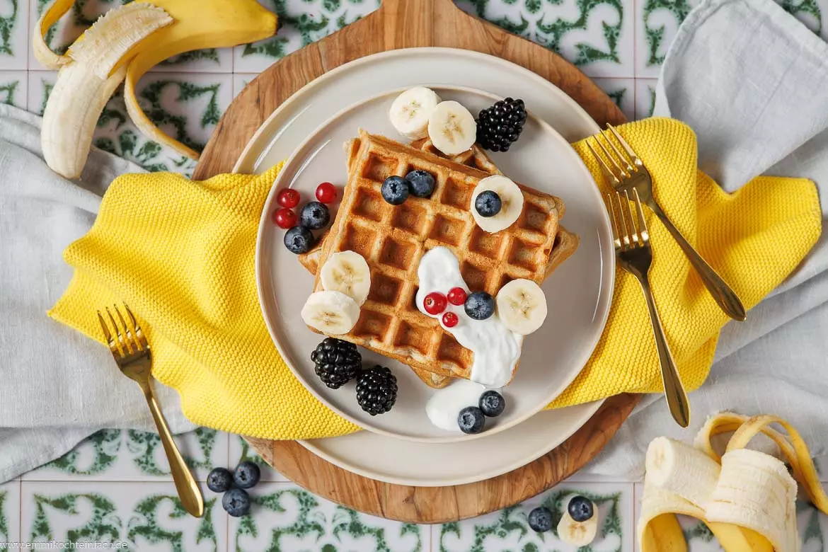 Zuckerfreie Bananenwaffeln: Eine gesunde und köstliche Gaumenfreude
