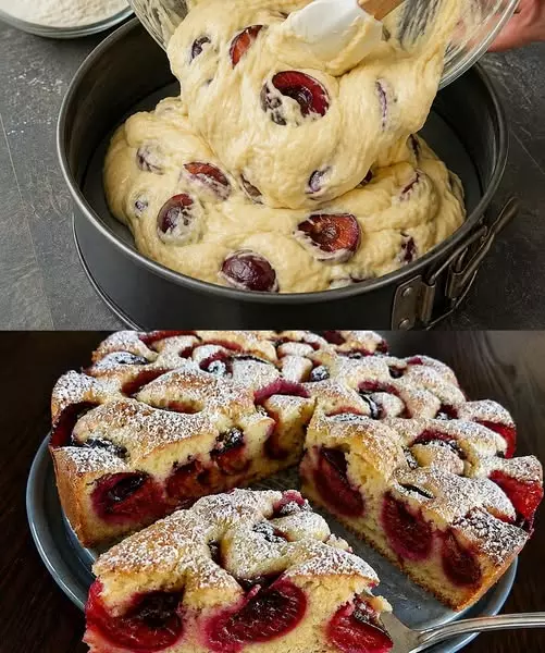 Saftiger Pflaumen-Biskuitkuchen – Schnell & Einfach