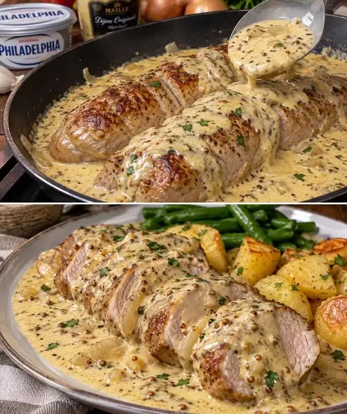 Schweinefilet in Senf-Frischkäsesauce: Ein schnelles und leckeres Gericht in nur 15 Minuten