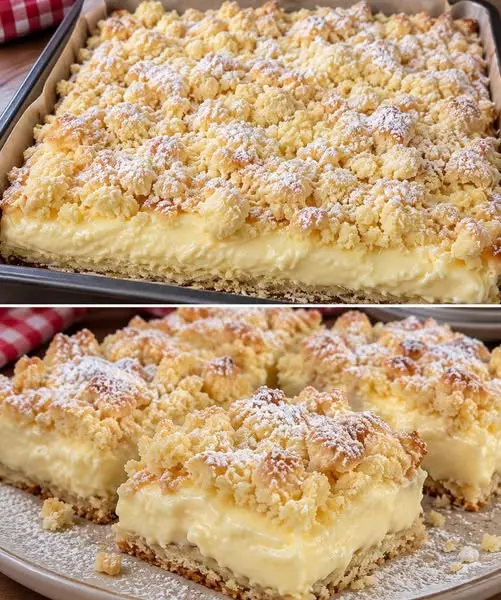 Cremiger Pudding-Streuselkuchen: Ein Rezeptklassiker neu interpretiert